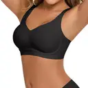 ubras Cloudy V-Neck Support Bra -, Couple Gift Perfect Gift for woman, Comfortable Seamless Underwear - Black-L, Suitable for Any Season image 1