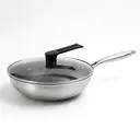 PURECOOK Wok antiadhésif - wok sans Téflon, antiadhésif en acier inoxydable, wok avec couvercle, moins de fumée - Essentiels de la cuisine, cuisson, friture - compatible gaz/induction/électrique, 32 cm (avec couvercle) image 8