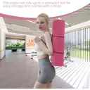 MISS LULU Tapis de yoga unisexe antidérapant en TPE haute densité, 10 mm d’épaisseur, avec sangle, 183 x 61 x 1 cm, Violet prune (183*61*1 cm) image 4