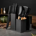  19-Piece Premium Knife Block Set With Silicone Utensils Kitchen Tool Set Black                image 6