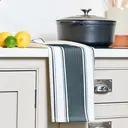 Dexam Tea Towel Love Colour Striped 100% Cotton Ink Blue 46x71cm image 1