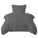 LeBonsoir Dark Gray Bedding Duvet Cover Set，135x200cm/50x75cmx1 Breathable Durable Soft Comfy， with Zip， 2 Pieces， Includes 1 Duvet Cover & 2 Pillowcases，NO Comforter image 3