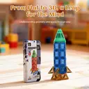 Tokky 32-Piece Magnetic Tiles Portable Tin Box Set Introductory Educational Building Toy Strong Magnetic Adsorption Stable ABS Safe Material Portable CLM02 image 2