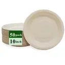Ruibamboo disposable bamboo fiber plate 10 inches
50pack image 0