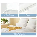 LeBonsoir Parure de lit brossée avec 1 housse de couette 240 x 220 cm et 2 taies d’oreiller 65 x 65 cm, avec fermeture éclair - Blanc image 4