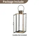 Lanterne décorative à suspendre en métal et verre vintage or - 35 cm image 2