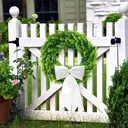 20 Inch Boxwood Wreath with Sash-1pcs image 3