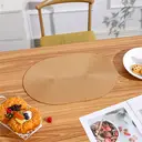 PP Placemats Set of 6 for Dining Table，PP oval placemat BL straw yellow，Washable Woven Vinyl Non-Slip 18x12 inches Placemat Heat-Resistant Durable Table Mats for Dining Table Easy to Clean image 4