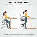 Vinsetto Drafting Chair with Flip-up Armrest, 360 Degree Swivel Mesh Office Stool with Foot Ring, Height Adjustable Chair for Standing Desk, Light Grey image 4