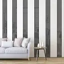 10pcs PVC mirror stickers, vertical stripes, gold-colored, self-adhesive, multi-piece pack, minimalist decorative splicing mirror for living room and bathroom.black,3*35 image 1