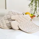 Dexam Double Oven Gloves Love Colour 100% Cotton Stone image 7