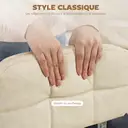 HOMCOM Lot de 2 tabourets de bar Vintage capitonné - pivotant, réglable - repose-pied - revêtement synthétique crème effet vieilli image 5