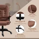 Vinsetto Massage Office Chair with Lumbar Heating, Microfiber Cloth Executive Computer Desk Chair with High and Reclining Back, Tilt Function, Adjustable Height, Padded Armrests, Brown image 7