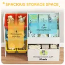 AIYAPLAY Toy Storage Unit, 3-Tier Toy Organiser Shelf with 6 Removable Storage Bins and Large Box, Childrens Bookcase for Bedroom, Nursery, Playroom, Multicoloured image 8