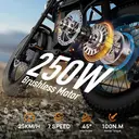 URLIFE 20" * 4 Vélo électrique pour adulte, équipé d'une batterie amovible 48 V 15,6 Ah, autonomie de 80 mi par charge, 7 vit image 3