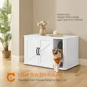 Feandrea Cat Litter Box Enclosure, 85 x 49 x 50 cm, Cloud White, Dog-Proof Design, Reduces Litter Track-Out, Suitable for Adult Cats / Large Breeds image 2