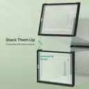 Plastic Shoe Box, Pack of 18, 35.0 x 25.2 x 19.0cm, Transparent and Black image 3