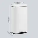 SONGMICSHOME  30L KitchenRubbish Bin with Soft-Close Lid and Inner Bucket, White image 2