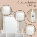 Ochama x SONGMICS Vanity Makeup Table, Dressing Table with Lighted Mirror, 3 Colours, Modern, White image 5