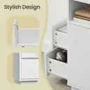 Ochama Set Of 2 Slim Cloud White Nightstands, 25x30x65cm Narrow Side Tables With Drawers & Flexible Compartment, Modern Small End Tables For Bedroom Or Living Room image 5