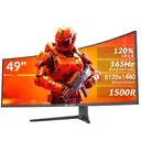 CRUA 49" Bezel-Less 5K DFHD 5120x1440 165Hz Ultrawide Curved Gaming Monitor | 32:9 Immersive 1500R Screen, RGB Breathing Light, Height Adjustable Stand, 120% sRGB HDR, AMD FreeSync, HDMI 2.1/DP 1.4, VESA Mount – Ideal for Gaming/Content Creation/Home Office (Black) image 9