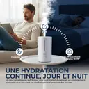 ROUNY Humidificateur d'air ultrasonique MOS W3, réservoir de remplissage supérieur de 4 L, 23 W, débit de brume de 350 ml/h, brume froide à 360°, fonctionnement silencieux ≤ 38 dB, stérilisation par ionisation d'argent, pour chambre et bureau image 2