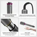 Okaydeer Air Styler avec Effet Coanda, Sèche-Cheveux Haute Vitesse 7 en 1 & Boucleur Automatique, Brosse à Air Chaud Ionique pour Séchage Rapide et Coiffage, sans Dommages Thermiques Extrêmes, Convient à Tous les Types de Cheveux, avec Étui de Voyage, Gris Métallique et Rouge Rose, D1 image 9