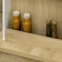 HOMCOM Table à manger ilot central cuisine meuble de rangement table avec grand plan de travail 4 personnes - placard 4 portes et étagères - en bois - dim. 110L x 70l x 75,5H cm blanc et naturel image 7