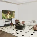 TV Stand on Wheels for 40-86 Inch LCD LED OLED Flat Panel Plasma TVs, Height Adjustable TV Floor Stand with Shelf TV Trolley with Wooden Base Max VESA 600x400mm up to 68 kg, Black image 5