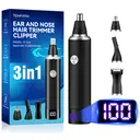 Sparoma Tondeuse Nez & Visage 3-en-1 Homme – Tondeuse Nez et Oreilles avec Tondeuse Sourcils & Précision, Moteur 7800 RPM, Autonomie 120 min, IPX7 Étanche, Lames Inox, Affichage LED, Recharge USB-C – TC-016, Noir image 0