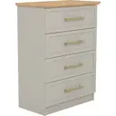 Galano Cleverton 4-Drawer Chest – Storage Cabinet & Closet Organizer for Bedroom, Hallway & Entryway (Light Grey/Oak) image 6