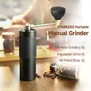 STARESSO Manual Coffee Grinder Capacity 20g with CNC Stainless Steel Tapered Burr - Internal Adjustable Setting, Double Bearing Positioning, French Press Coffee for Hand Grinder Gift, D6 PLUS image 1