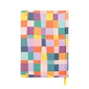 Jubiluu Carnet A5 à couverture rigide texturée, à lignes - 96 feuilles (papier offset 100 g/m²) - Marque-page et bande élastique - Carnet à lignes crème classique pour l'écriture, l'école et le bureau - Patch de couleur image 1