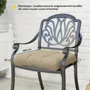 Outsunny Lot de 4 Coussins de Chaise de Jardin Capitonné 48L x 48cm Kaki |  Rembourrage 10 cm avec Attaches image 3