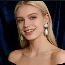 Boucles d'oreilles pendantes VoxorAI argentées, inspirées de Chanel, en forme de larme française et perles, puces d'oreilles, pour toutes les saisons image 3