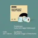 ochama Federweiches Toilettenpapier, Fünf-lagige Verstärkte Rollen mit Kern, Rollen Toilettenpapier, Badezimmerpapier, 200g * 27 Rollen, Familienpackung image 5