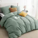 Bedsure Parure de lit 100 % polyester vert - 1 housse 200 x 200 cm et 2 taies 80 x 80 cm image 0