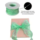 JU7CER 2-piece iridescent fishtail ribbon set [Lime Green] 4.5cm x 9m bow-tie wave-patterned sheer ribbon Solid-colour silk ribbon floral packaging material image 4