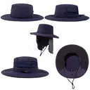 TOP-EX Chapeau de pêche pour homme avec protection UV, couvre-nuque à effet froid, emplacement pour lunettes, bords larges, taille M/L - Navy image 1