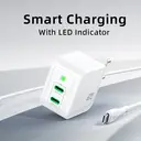 Mokin PD67W GaN Chargeur double USB-C (UE) avec câble 1,2 m - Blanc image 4