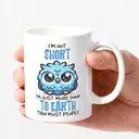 Alphynix 1pc 11oz White Mug with "I'm Not Short, I'm Just More Down to Earth" Funny Quote & Owl Design, Witty Christmas or Thanksgiving Gift image 2