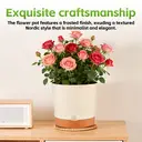 MADLAND Lot de 3 pots de fleurs auto-arrosants avec soucoupe beige - Diamètre 16,5 cm image 3