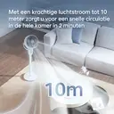 Airmate luchtcirculatieventilatoren met verstelbare hoogte [0,45–1,08 m], 3 bladen, windafstand 10 m, draaiknopbediening, afneembaar en draagbaar, nieuw binnen image 10