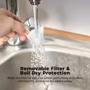 Tower Solitaire Kettle, 1.5L, Cord Storage, 3KW, 3D Diamond Textured, White & Chrome Accents - T10075WHT image 6