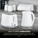 Tower Solitaire Kettle, 1.5L, Cord Storage, 3KW, 3D Diamond Textured, White & Chrome Accents - T10075WHT image 7