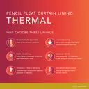 Furn Essentials Pencil Pleat Curtain Lining Thermal W:163xL:175cm for W:168xL:183cm Curtains image 6