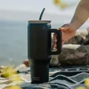 Bottle Bottle 40 oz Stainless Steel Vacuum Tumbler with Handle and Straw (Blue) image 4