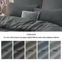 LeBonsoir Dark Gray Duvet Cover Set，260x220cm/60x80cmx2 Soft Double Brushed Bedding Set， with Zip， 3 Pieces， Includes 1 Duvet Cover & 2 Pillowcases，NO Comforter image 5
