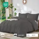 LeBonsoir Dark Gray Bedding Duvet Cover Set，260x220cm/60x80cmx2 Breathable Durable Soft Comfy， with Zip， 3 Pieces， Includes 1 Duvet Cover & 2 Pillowcases，NO Comforter image 0