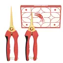 FLORA GUARD Lot de 2 sécateurs de taille en acier inoxydable affûtés à pointe fine avec lame droite et courbée image 0